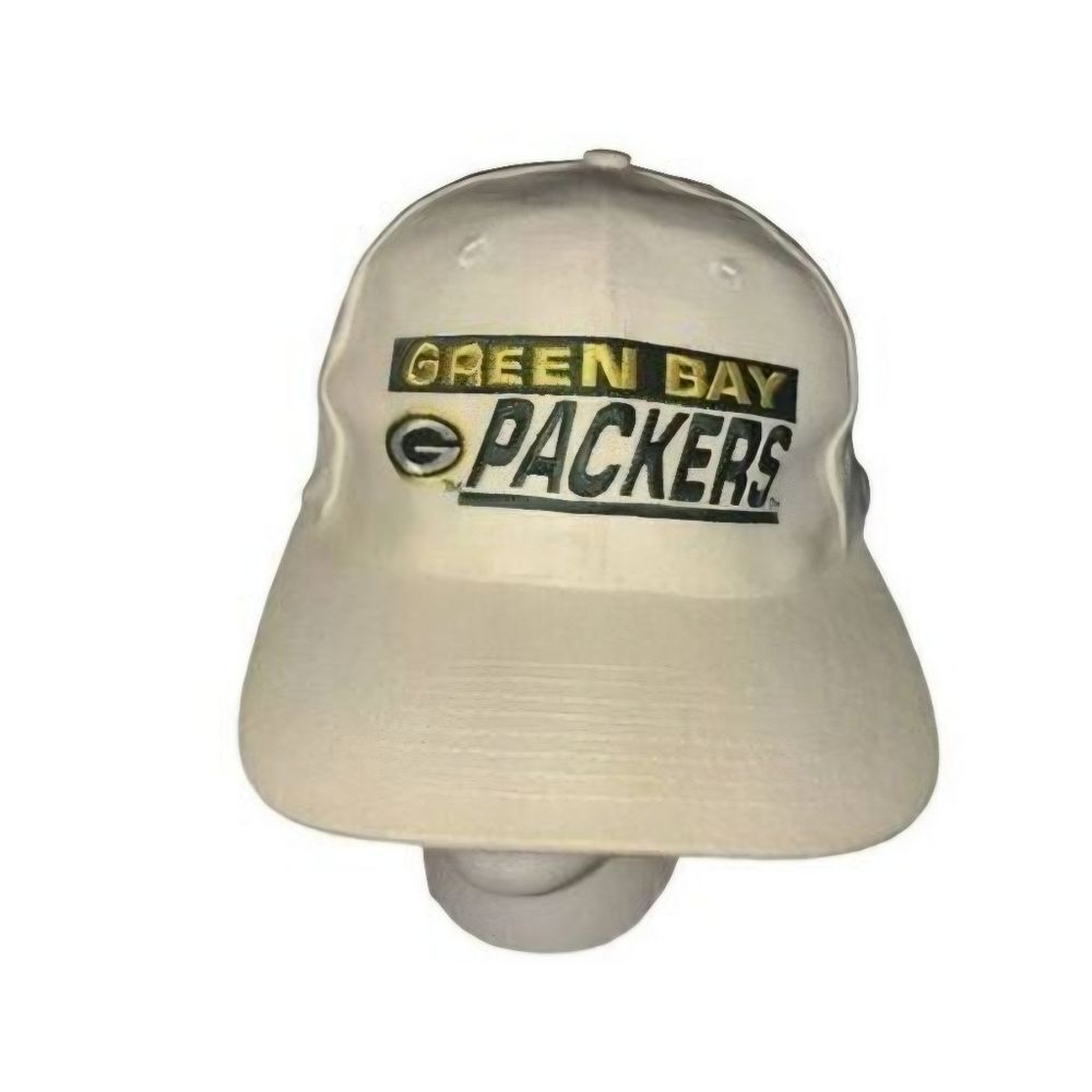 Vintage 1990s Green Bay Packers White Hat Snapback Cap Logo Athletic NFL OSFA